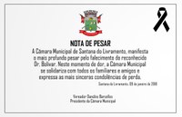 Câmara Municipal emite nota de pesar pelo falecimento do Dr. Bolivar