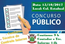 CONCURSO PÚBLICO Nº 001/2017 - CM -Editais 005/17, 004/17,003/17,002/17 e 001/17