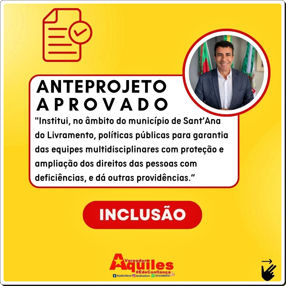 Anteprojeto  de Lei aprovado.