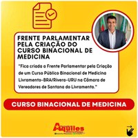 Criação de Frente Parlamentar.