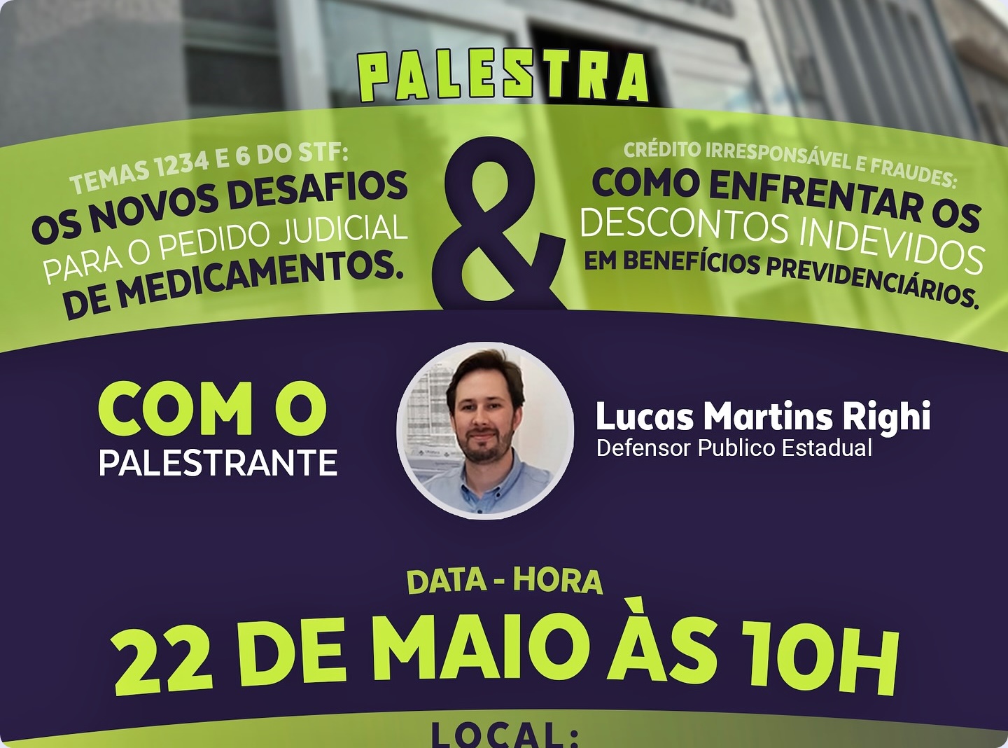 Convite para palestra.