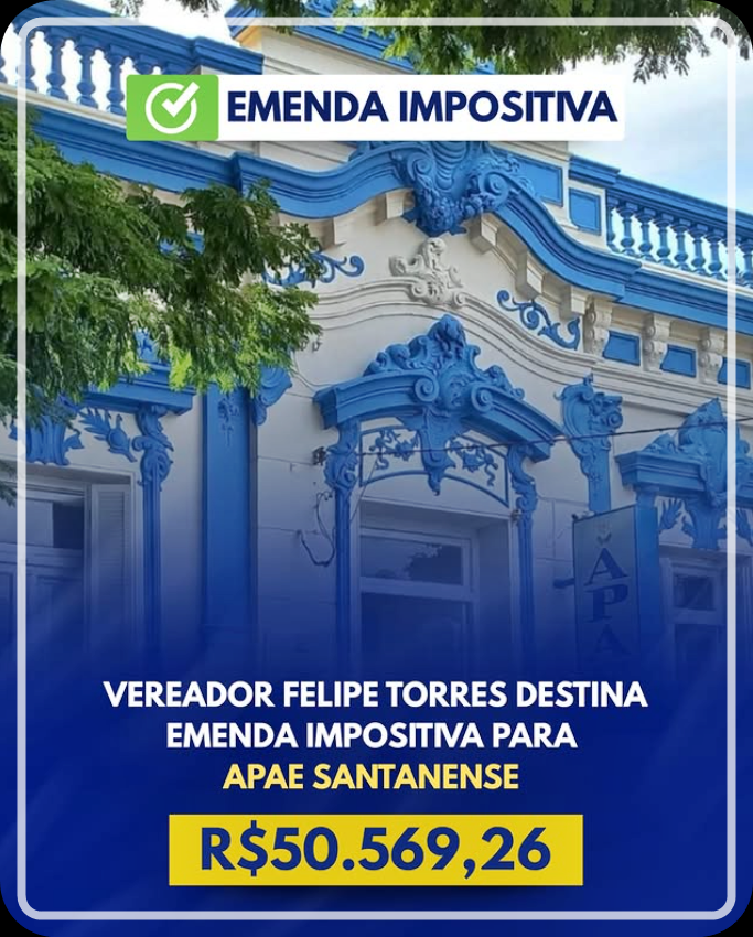 Emenda confirmada para a APAE .