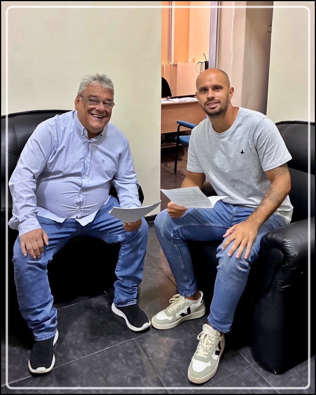 Conversa produtiva sobre esporte .