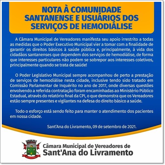 Nota á comunidade.