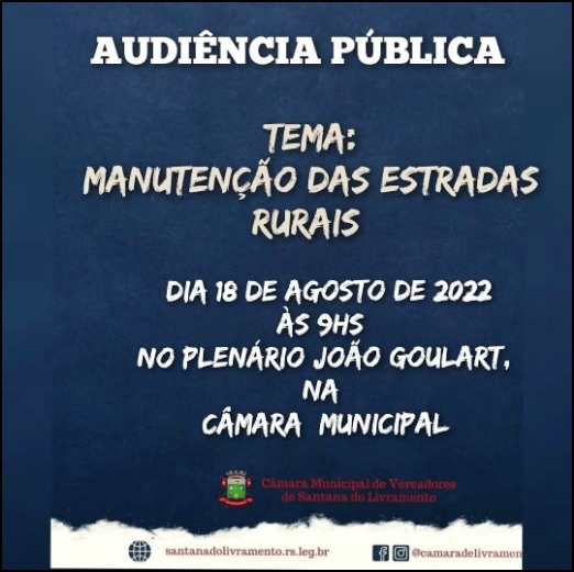 Convite para audiência pública.