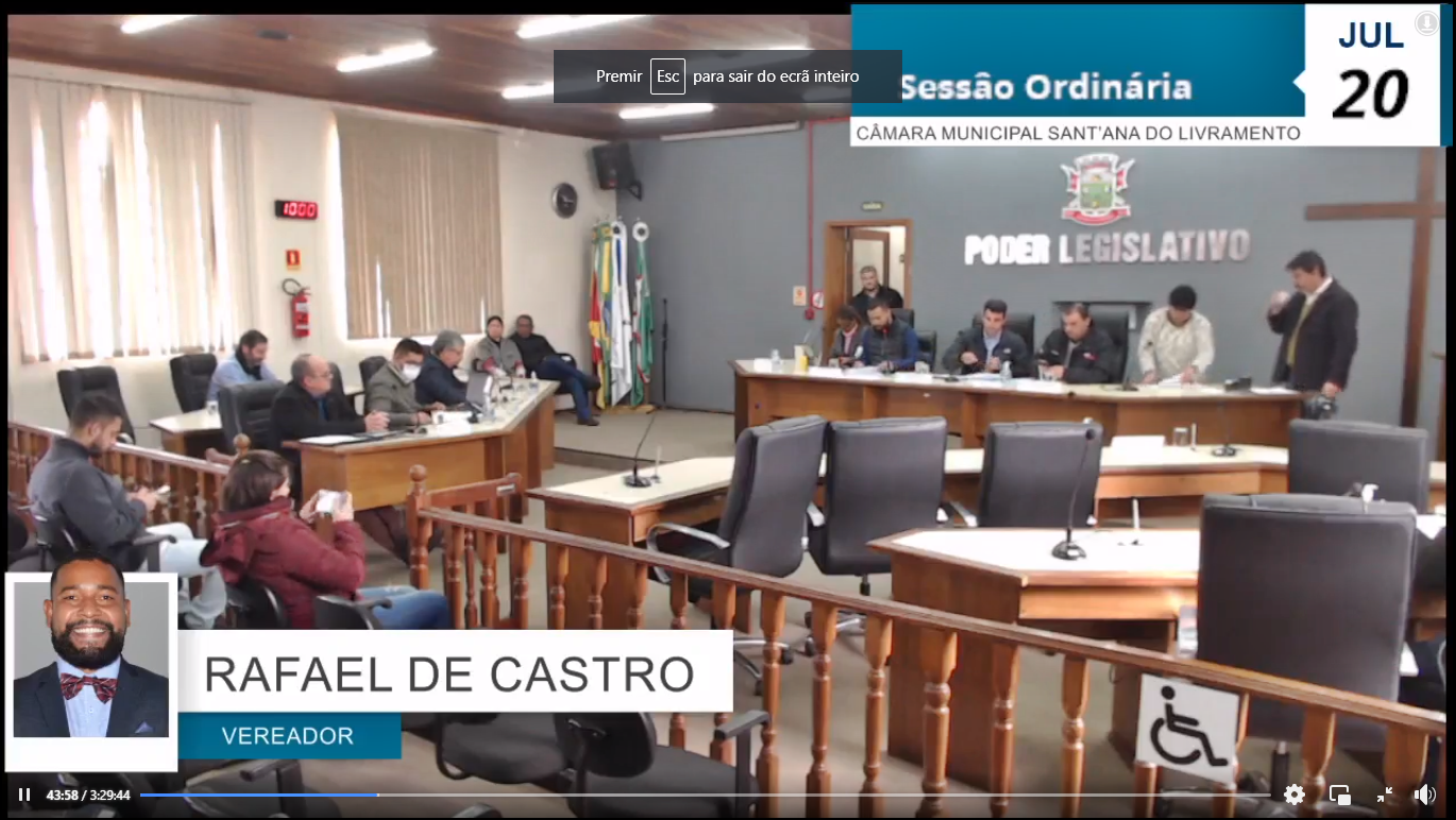 Sessão Ordinária de 20 de julho.