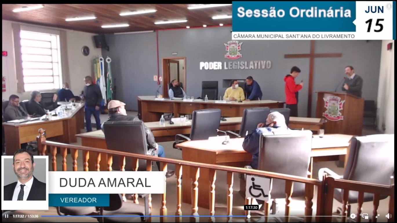 Sessão Ordinária dia 15 de Junho.