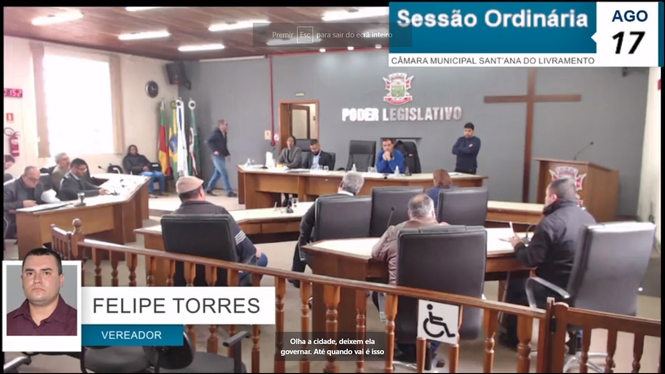 Sessão Ordinária do dia 17 agosto.