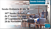 Sessão Ordinária do dia 28 de Novembro.