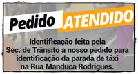 Demarção de parada de táxi